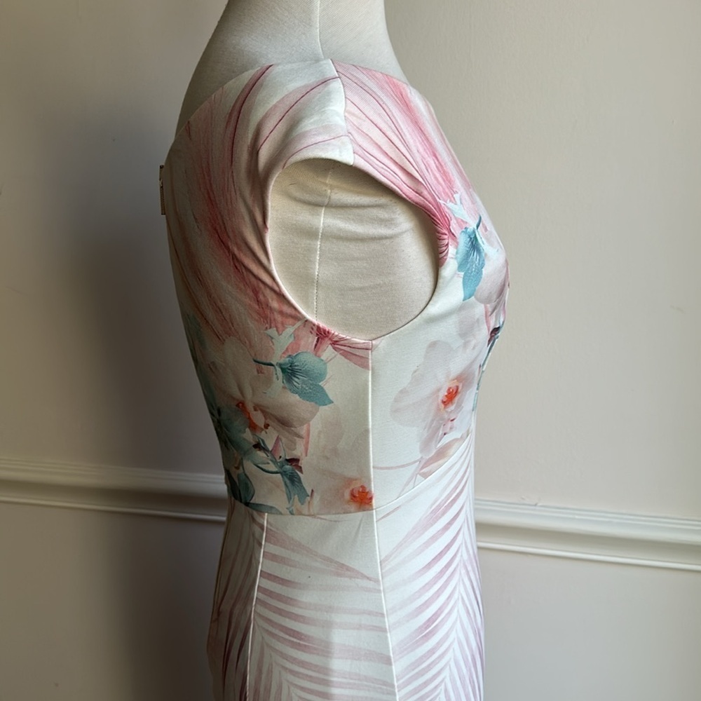 Ted Baker Serendipity Floral Print Sheath Dress Elegant Sleeveless Dress Size 1 - Picture 7 of 11